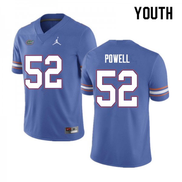 Youth #52 Antwuan Powell Florida Gators College Football Jerseys Blue